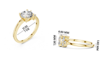 Gold 1Ct Solitaire Round Marquise Side Stone Lab Grown Diamond Nereida Ring