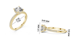 Gold 2Ct Solitaire Pave Cushion Lab Grown Diamond Halix Ring