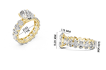 Gold 3Ct Solitaire Eternity Band Oval Lab Grown Diamond Belix Ring