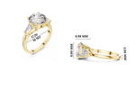 Gold 3Ct Round Three Stone Lab Grown Diamond Vespe Ring