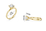 Gold 1Ct Solitaire Plain Band Round Lab Grown Diamond Mariel Ring