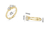 Gold 1Ct Three Stone Round Lab Grown Diamond Uvenna Ring