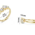 Gold 1Ct Three Stone Round Lab Grown Diamond Uvenna Ring