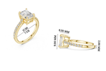 Gold 2Ct Radiant Pave Lab Grown Diamond Vireya Ring