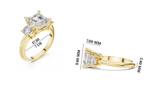 Gold 2 5Ct Asscher Three Stone Lab Grown Diamond Jesira Ring