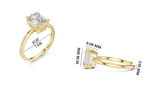 Gold 2Ct Emerald Cut Solitaire Lab Grown Diamond Ravena Ring