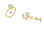 Gold 2Ct Pear Cut Solitaire Lab Grown Diamond Noreya Ring
