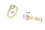Gold 1Ct Kairi Round Solitaire Lab Grown Diamond Trilliant Side Stone Ring