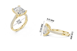 Gold 4Ct Radiant Cluster Pave Lab Grown Diamond Calenya Ring