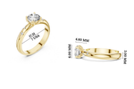 Gold Accent Round Lab Grown Diamond Hazel Ring