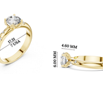 Gold Accent Round Lab Grown Diamond Hazel Ring