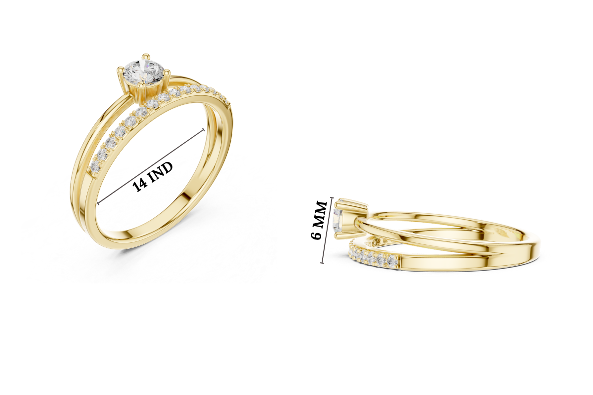 Gold Channel With Solitaire Round Lab Grown Diamond Nirel Ring