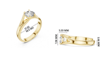 Gold 1Ct Round V Split Shank Solitaire Lab Grown Diamond Torian Ring