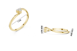 Gold Three Stone Ring Round Lab Grown Diamond Virel Ring