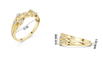 Gold Criss Cross Multi Stone Setting Round Lab Grown Diamond Elyon Ring