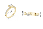 Gold Solitaire Pave Baguette Lab Grown Diamond Velra Ring