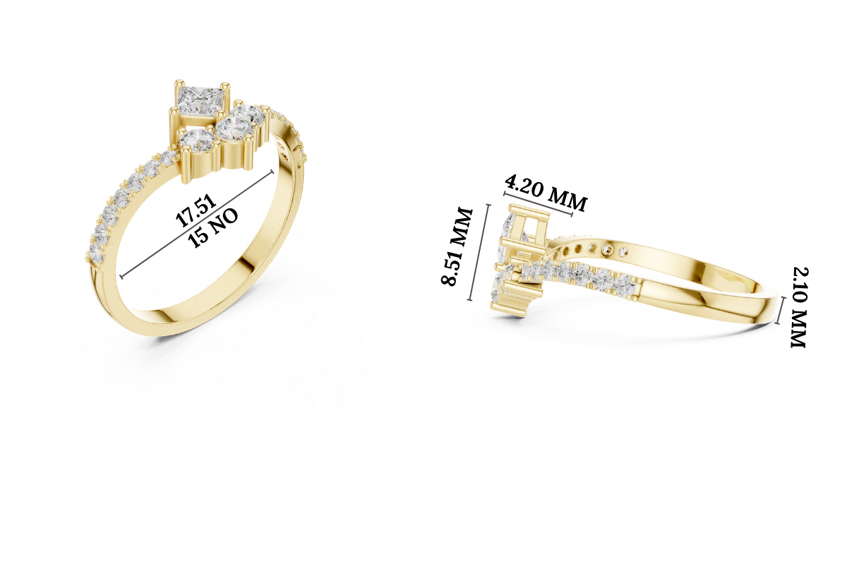 Gold Split Shank Cluster Setting Round Lab Grown Diamond Valyn Ring