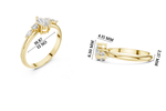 Gold Three Stone Pear Lab Grown Diamond Kireya Ring