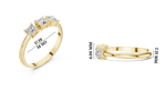 Gold Three Stone Princess Lab Grown Diamond Aevra Ring
