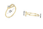 Gold Solitaire Pave Princess Lab Grown Diamond Petal Ring