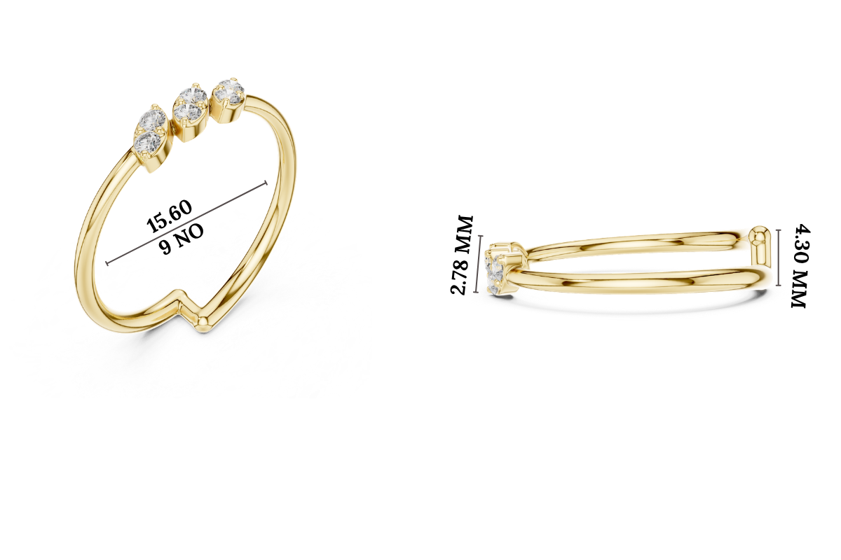 Gold Crown Setting Round Lab Grown Diamond Myrix Ring