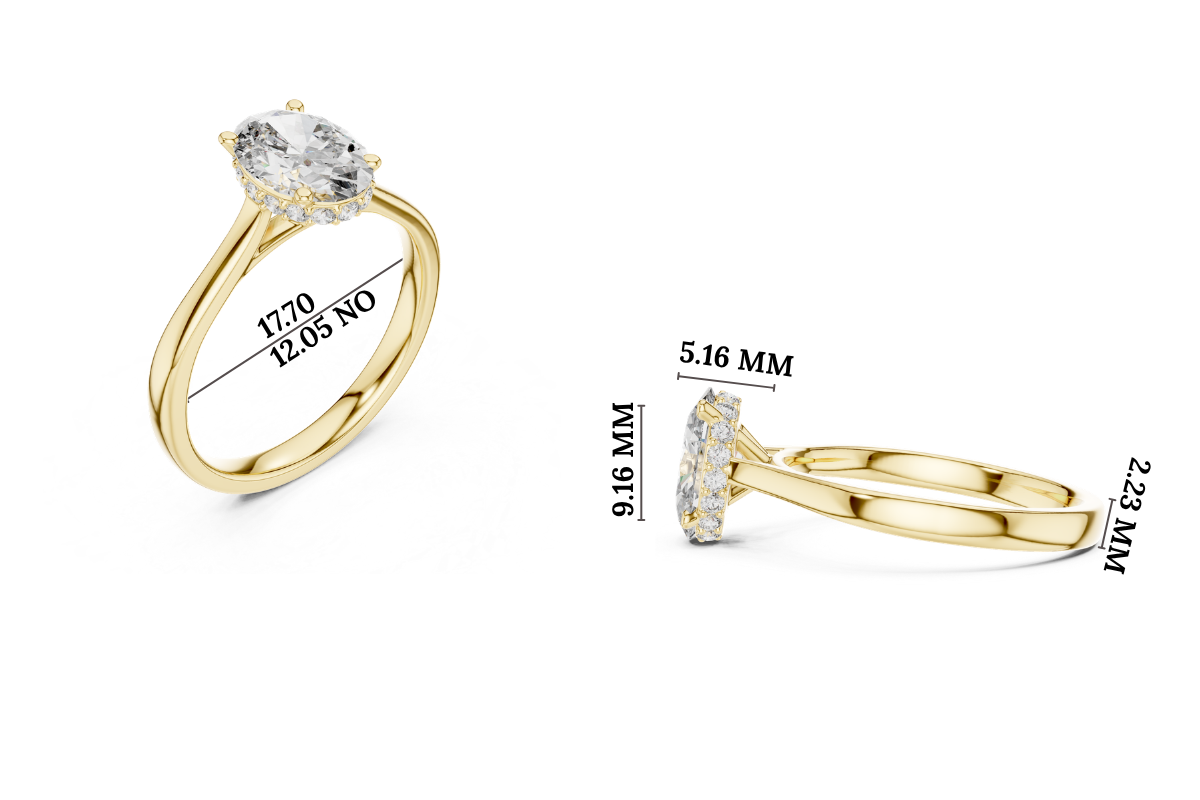 Gold 2Ct Solitaire Classic Oval Lab Grown Diamond Faylen Ring