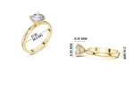 Gold 1Ct Round Solitaire Lab Grown Diamond Dexan Ring