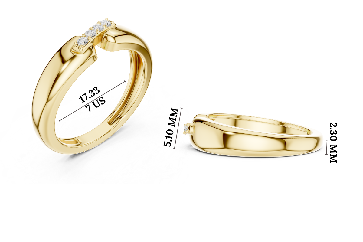 Gold Channel Setting Round Lab Grown Diamond Zevar Ring