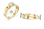 Gold Solitaire Setting Round Lab Grown Diamond Axion Ring