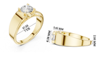 Gold 1Ct Solitaire Round Lab Grown Diamond Orvix Ring