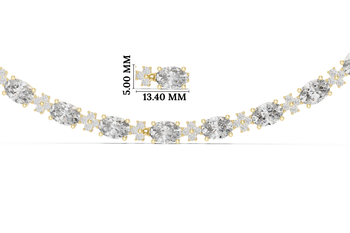 Gold Oval Round Lab Grown Diamond Celestia Necklace