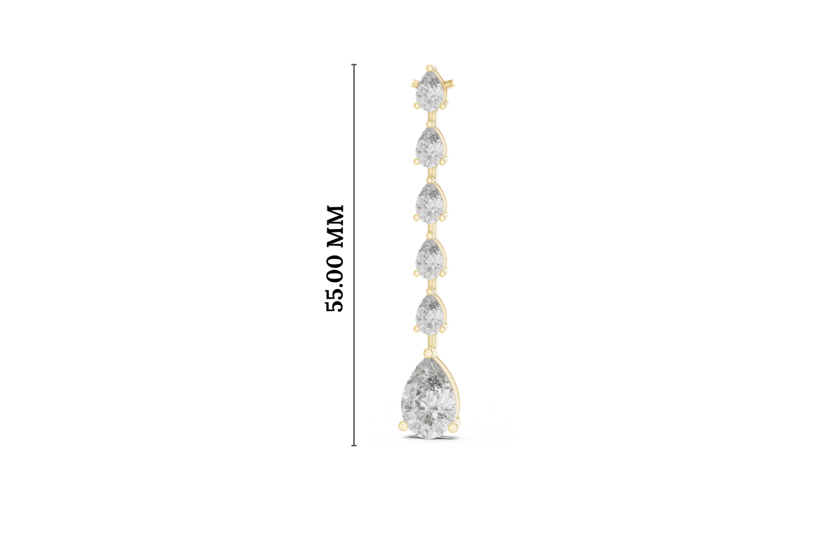 Gold 3Ct Y Drop Pear Lab Grown Diamond Sorelia Necklace