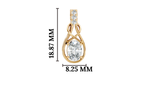 Gold Solitaire Drop Oval Lab Grown Diamond Noira Pendant