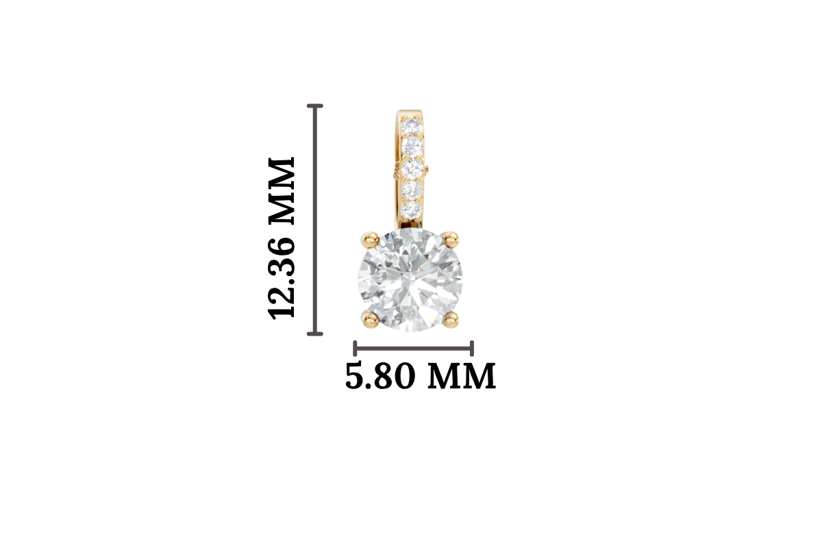 Gold Solitaire Bail Round Lab Grown Diamond Kyree Pendant