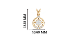 Gold Circle Motif Round Lab Grown Diamond Irya Pendant