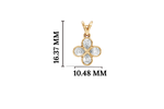 Gold Clover Motif Pear Lab Grown Diamond Revia Pendant