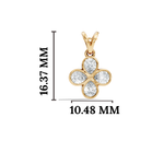 Gold Clover Motif Pear Lab Grown Diamond Revia Pendant