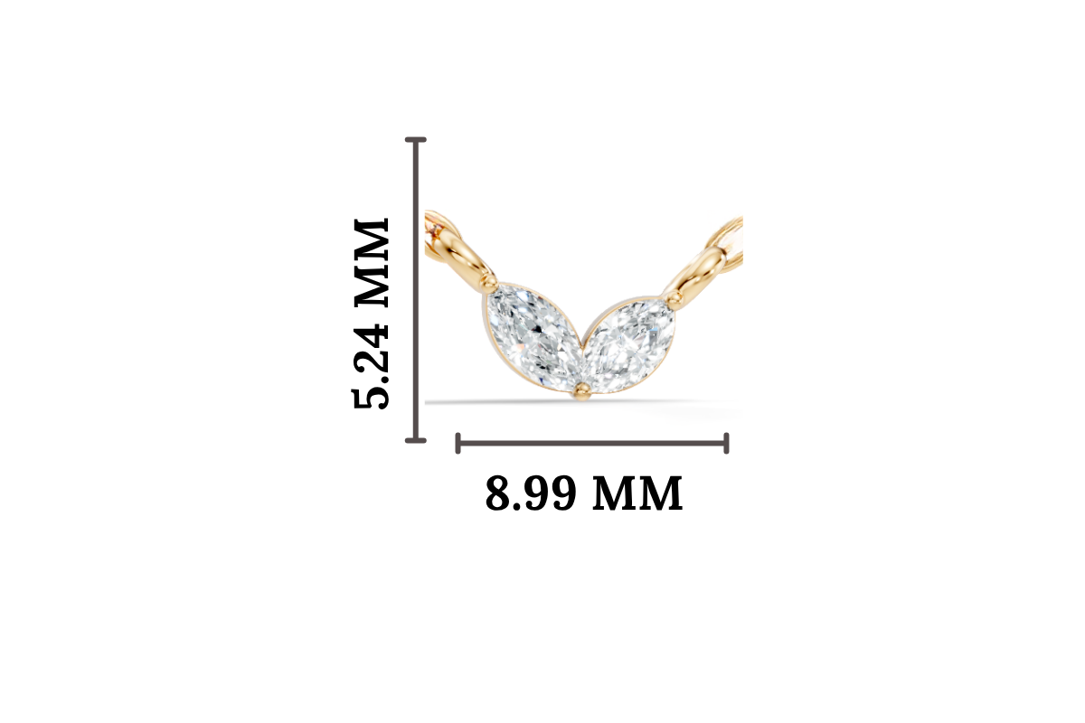 Gold Minimal Marquise Lab Grown Diamond Nyora Pendant