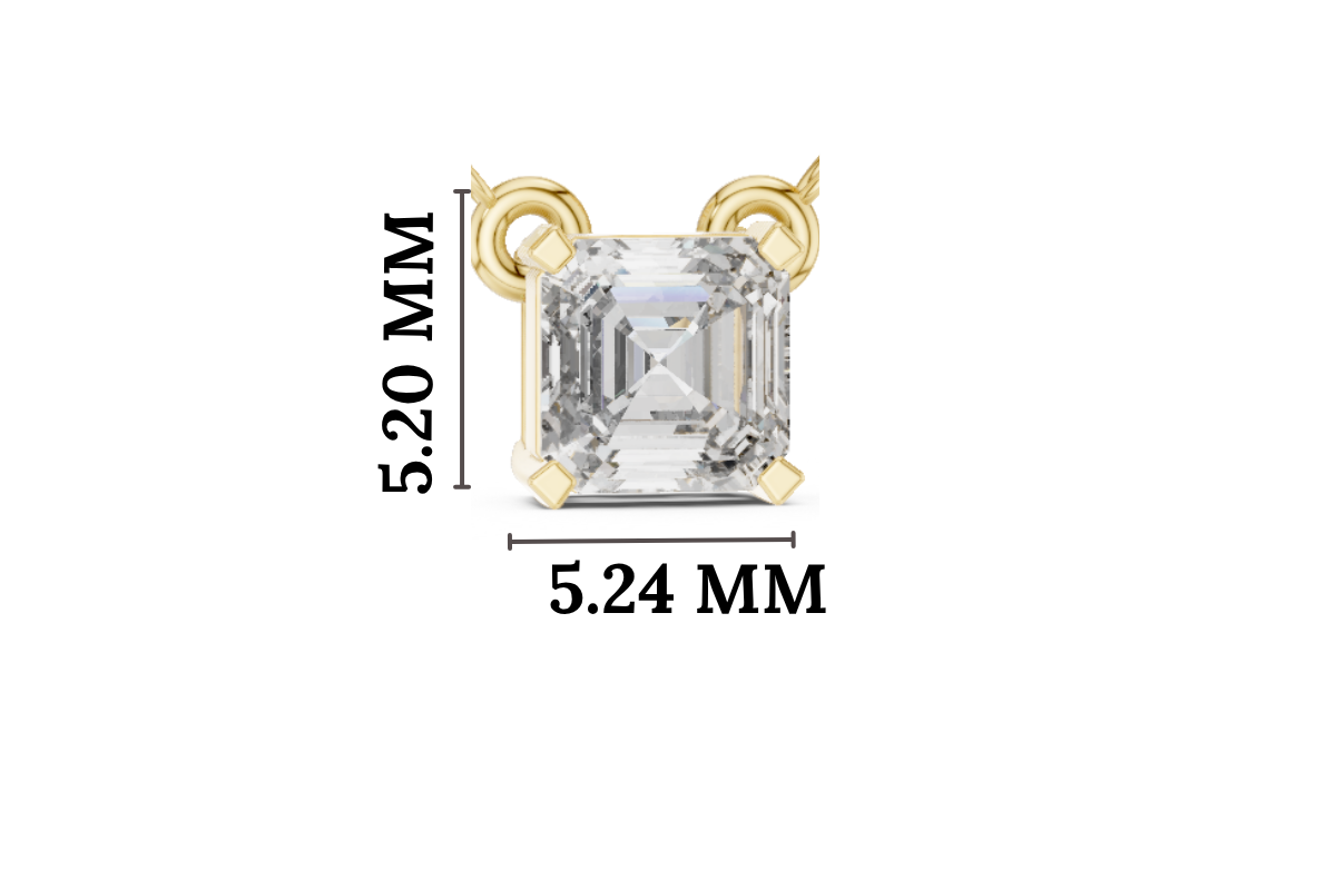 Gold Solitaire Classic Asscher Lab Grown Diamond Carist Pendant