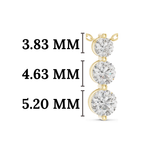 Gold 1Ct Three Stone Vertical Round Lab Grown Diamond Bethel Pendant
