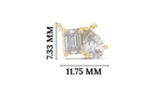 Gold 1Ct Prongs Two Stone Emerald Pear Lab Grown Diamond Callum Pendant