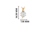 Gold Floral Cluster Prong Setting Heart Lab Grown Diamond Avena Pendant