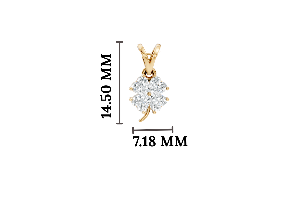 Gold Floral Cluster Prong Setting Heart Lab Grown Diamond Avena Pendant