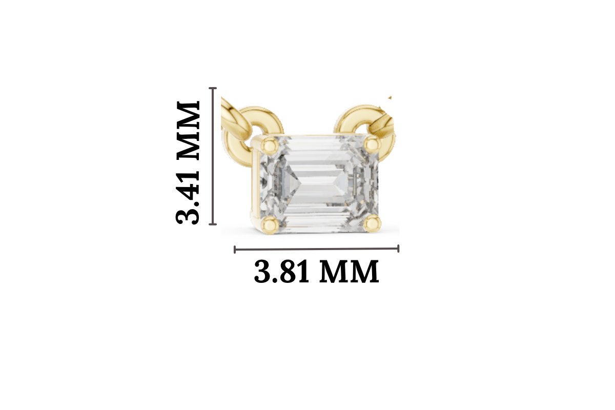 Gold Solitaire Emerald Lab Grown Diamond Traver Pendant