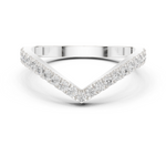 Gold Channel V Shaped Band Round Lab Grown Diamond Selia Ring