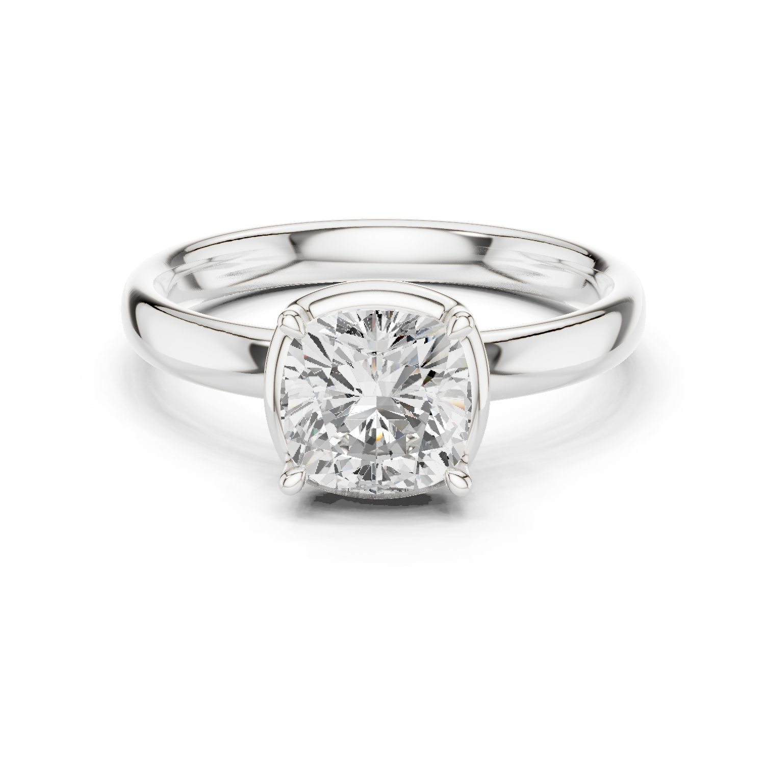 Gold 1 50Ct Solitaire Classic Cushion Lab Grown Diamond Ravix Ring