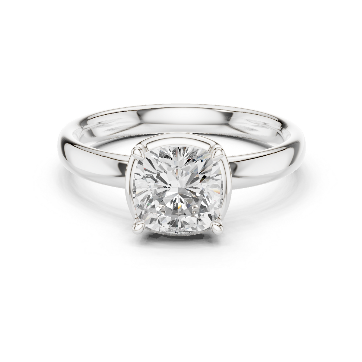 Gold 1 50Ct Solitaire Classic Cushion Lab Grown Diamond Ravix Ring