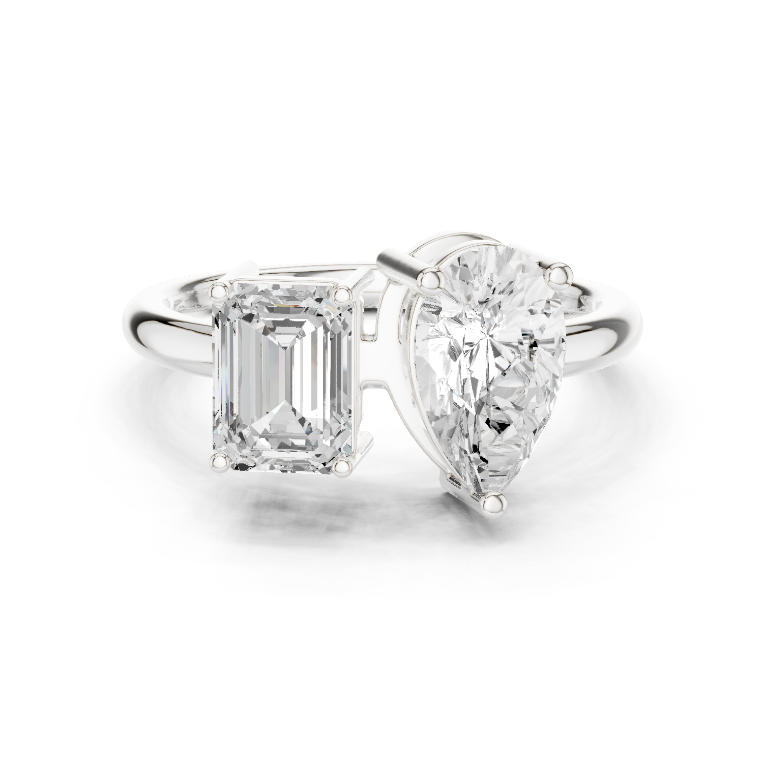 Gold 2Ct Emerald Pear Toi Et Moi Lab Grown Diamond Averix Ring