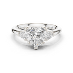 Gold 2 5Ct Three Stone Prong Solitaire Heart Lab Grown Diamond Korin Ring
