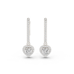 Gold Halo Drop Setting Heart Lab Grown Diamond Solyn Earring
